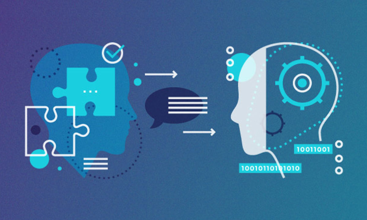 human head and electronic collage graphic